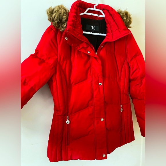 Calvin Klein Jackets & Blazers - Calvin Klein ladies CK red down puffer jacket winter coat